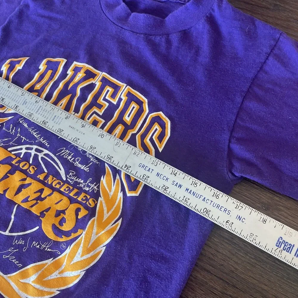 Vintage Los Angeles Lakers 88 World Champions Single Stitch T Shirt; Men’s Sz S